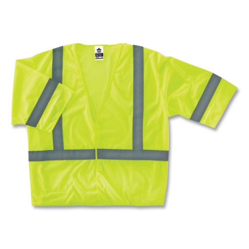 Picture of GloWear 8310HL Class 3 Economy Hook and Loop Vest, Polyester, 4X-Large/5X-Large, Lime, Ships in 1-3 Business Days