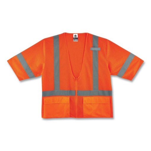 Picture of GloWear 8320Z Class 3 Standard Zipper Vest, Polyester, Largel/X-Large, Orange, Ships in 1-3 Business Days