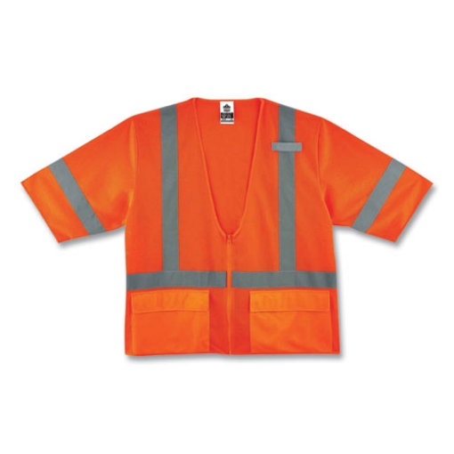 Picture of GloWear 8320Z Class 3 Standard Zipper Vest, Polyester, 4X-Large/5X-Large, Orange, Ships in 1-3 Business Days