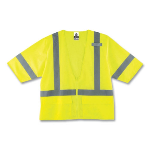 Picture of GloWear 8320Z Class 3 Standard Zipper Vest, Polyester, Small/Medium, Lime, Ships in 1-3 Business Days