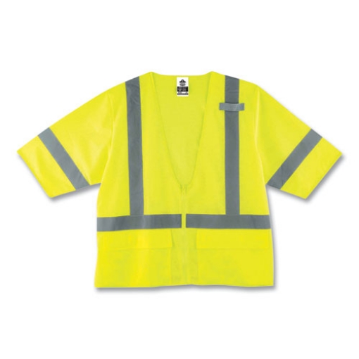 Picture of GloWear 8320Z Class 3 Standard Zipper Vest, Polyester, Largel/X-Large, Lime, Ships in 1-3 Business Days