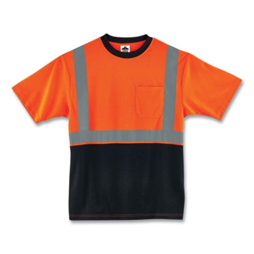 Picture of GloWear 8289BK Class 2 Hi-Vis T-Shirt with Black Bottom, Medium, Orange, Ships in 1-3 Business Days