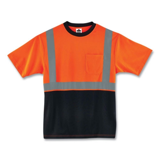 Picture of GloWear 8289BK Class 2 Hi-Vis T-Shirt with Black Bottom, Large, Orange, Ships in 1-3 Business Days