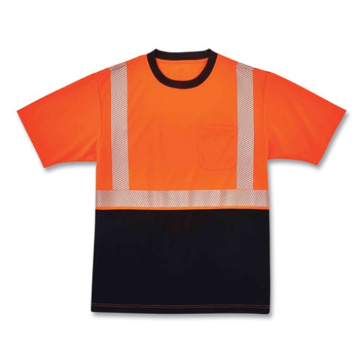 Picture of GloWear 8280BK Class 2 Performance T-Shirt with Black Bottom, Polyester, Medium, Orange, Ships in 1-3 Business Days