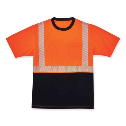 Picture of GloWear 8280BK Class 2 Performance T-Shirt with Black Bottom, Polyester, X-Large, Orange, Ships in 1-3 Business Days