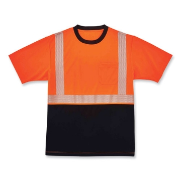Picture of GloWear 8280BK Class 2 Performance T-Shirt with Black Bottom, Polyester, 2X-Large, Orange, Ships in 1-3 Business Days