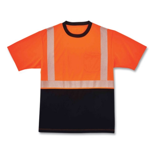 Picture of GloWear 8280BK Class 2 Performance T-Shirt with Black Bottom, Polyester, 3X-Large, Orange, Ships in 1-3 Business Days