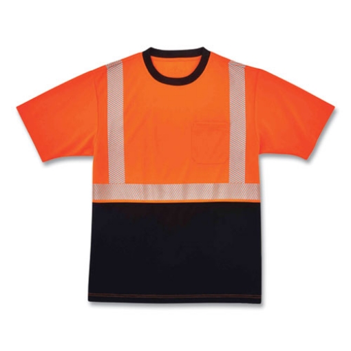 Picture of GloWear 8280BK Class 2 Performance T-Shirt with Black Bottom, Polyester, 5X-Large, Orange, Ships in 1-3 Business Days