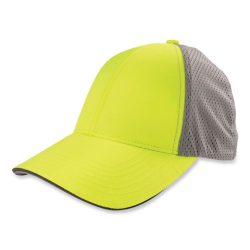 Picture of GloWear 8931 Reflective Stretch-Fit Hat, Cotton/Polyester, Small/Medium, Hi-Vis Lime, Ships in 1-3 Business Days