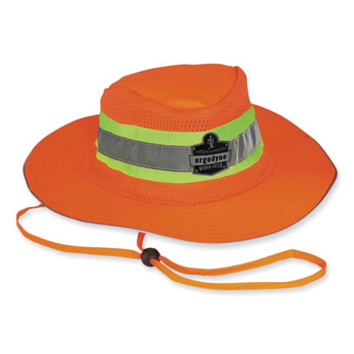 Picture of GloWear 8935 Hi-Vis Ranger Sun Hat, Polyester, Small/Medium, Orange, Ships in 1-3 Business Days