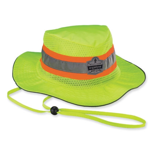 Picture of GloWear 8935 Hi-Vis Ranger Sun Hat, Polyester, Small/Medium, Lime, Ships in 1-3 Business Days