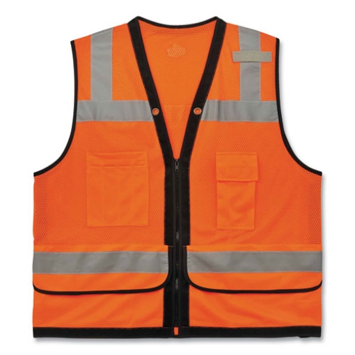 Picture of GloWear 8253HDZ Class 2 Heavy-Duty Mesh Surveyors Vest, Polyester, Large/X-Large, Orange, Ships in 1-3 Business Days