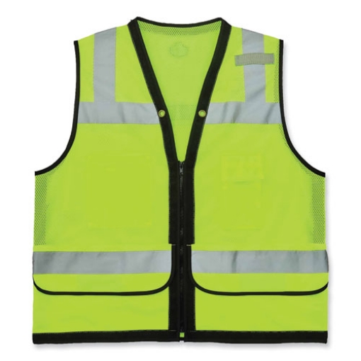 Picture of GloWear 8253HDZ Class 2 Heavy-Duty Mesh Surveyors Vest, Polyester, Small/Medium, Lime, Ships in 1-3 Business Days