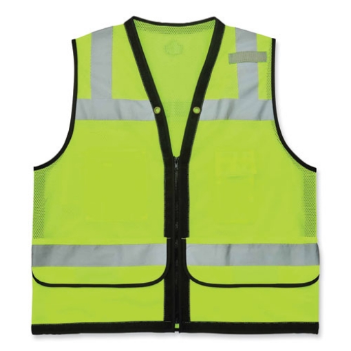 Picture of GloWear 8253HDZ Class 2 Heavy-Duty Mesh Surveyors Vest, Polyester, 4X-Large/5X-Large, Lime, Ships in 1-3 Business Days