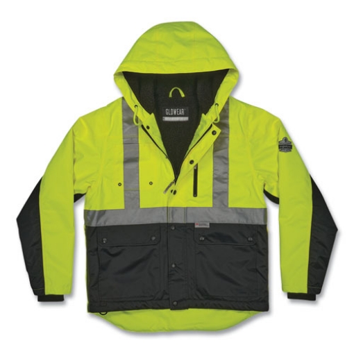 Picture of GloWear 8275 Class 2 Heavy-Duty Hi-Vis Workwear Sherpa Lined Jacket, Small, Lime, Ships in 1-3 Business Days