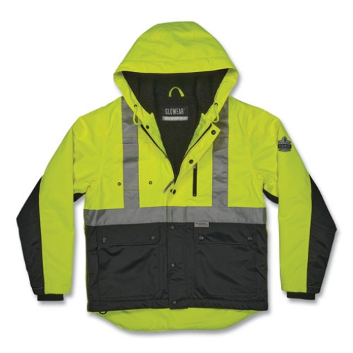 Picture of GloWear 8275 Class 2 Heavy-Duty Hi-Vis Workwear Sherpa Lined Jacket, X-Large, Lime, Ships in 1-3 Business Days