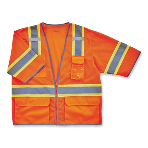 Picture of GloWear 8346Z Class 3 Two-Tone Hi-Vis Surveyor Zipper Vest, Small/Medium, Orange, Ships in 1-3 Business Days