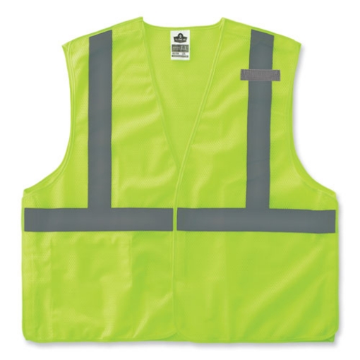 Picture of GloWear 8215BA-S Single Size Class 2 Economy Breakaway Mesh Vest, Polyester, Large, Lime, Ships in 1-3 Business Days