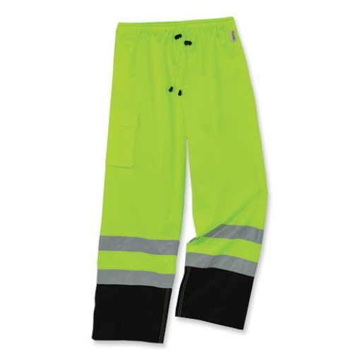 Picture of GloWear 8915BK Class E Hi-Vis Rain Pants Black Bottom, Large, Lime, Ships in 1-3 Business Days