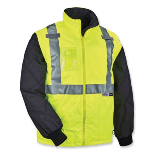 Picture of GloWear 8287 Class 2 Hi-Vis Jacket with Removable Sleeves, Small, Lime, Ships in 1-3 Business Days