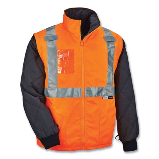 Picture of GloWear 8287 Class 2 Hi-Vis Jacket with Removable Sleeves, Small, Orange, Ships in 1-3 Business Days