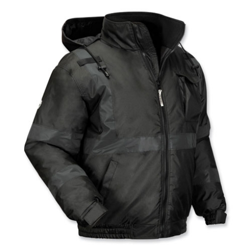 Picture of GloWear 8377EV Non-Certified Hi-Vis Quilted Bomber Jacket, Black, X-Large, Ships in 1-3 Business Days
