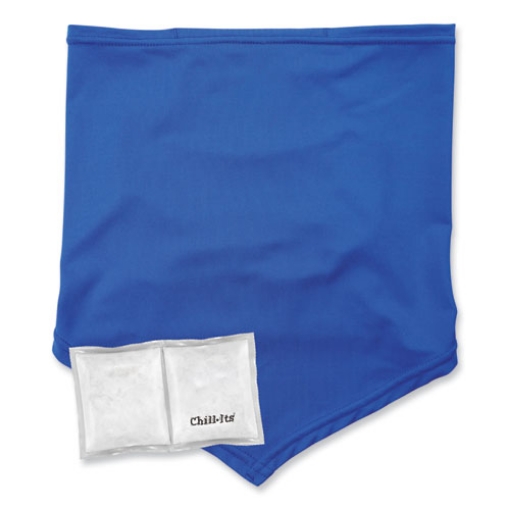 Picture of Chill-Its 6482 Cooling Neck Gaiter Bandana Pocket Kit, Polyester/Spandex, Small/Medium, Blue, Ships in 1-3 Business Days