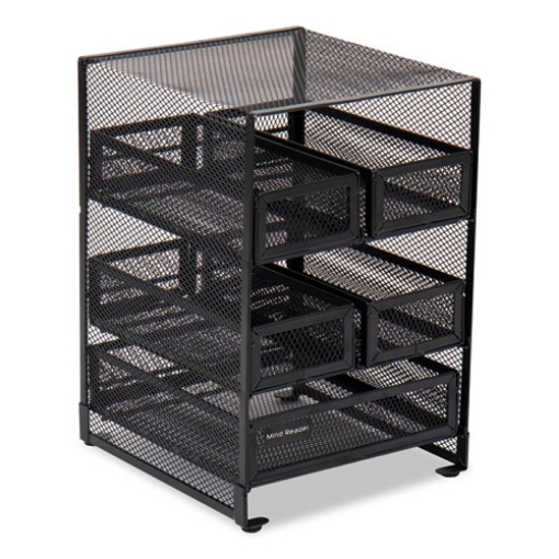 Picture of Network Collection 5-Compartment Tea Countertop Organizer, 6.75 x 7 x 10, Black