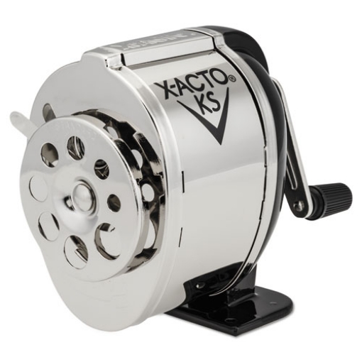 Picture of Ks Manual Classroom Pencil Sharpener, Table/wall-Mount Design, Manually-Powered, 2.75 X 4.75 X 4.25, Black/nickel