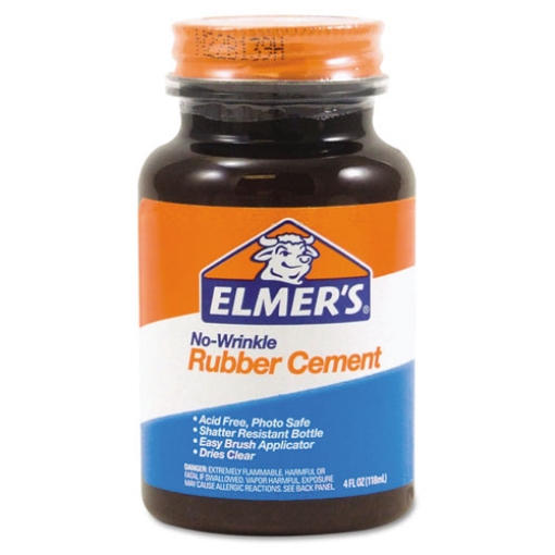 Picture of Rubber Cement With Brush Applicator, 4 Oz, Dries Clear