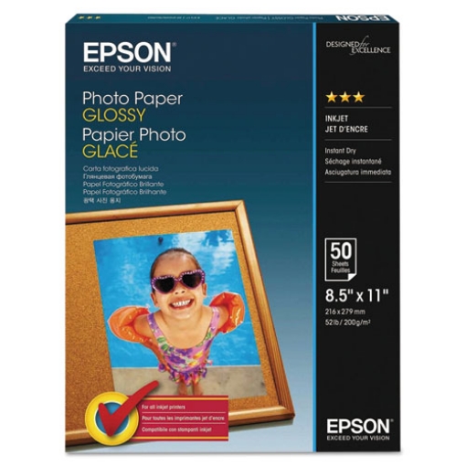 Picture of Glossy Photo Paper, 9.4 mil, 8.5 x 11, Glossy White, 100/Pack