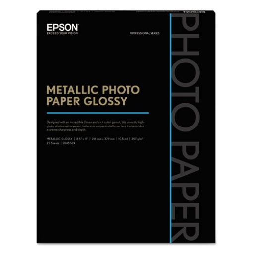 Picture of Professional Media Metallic Gloss Photo Paper, 10.5 Mil, 8.5 X 11, White, 25/pack