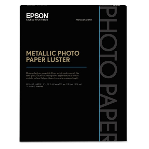 Picture of Professional Media Metallic Gloss Photo Paper, 10.5 Mil, 17 X 22, White, 25/pack