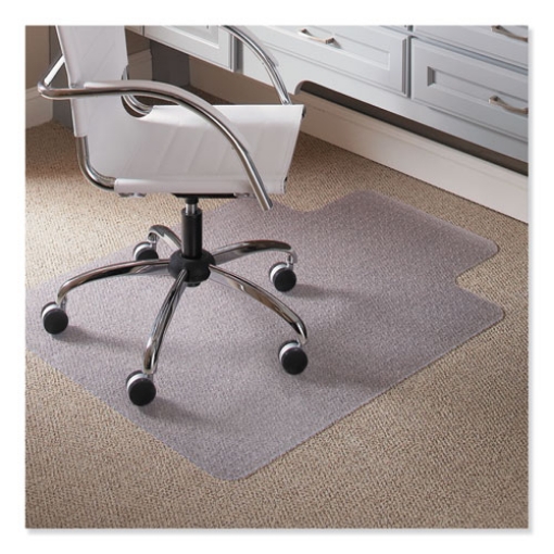 Picture of everlife light use chair mat for flat to low pile carpet, rectangular with lip, 36 x 48, clear