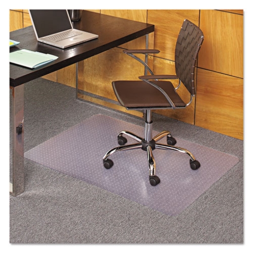 Picture of EverLife Light Use Chair Mat for Flat Pile Carpet, Rectangular, 36 x 44, Clear