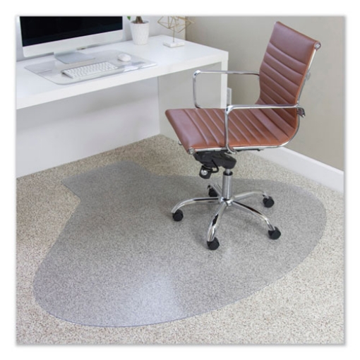 Picture of EverLife Chair Mats for Medium Pile Carpet, Contour,  66 x 60, Clear