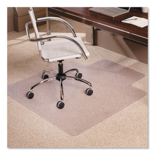 Picture of everlife moderate use chair mat for low pile carpet, rectangular with lip, 36 x 48, clear