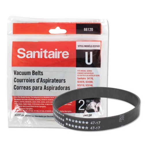 Picture of Replacement Belt For Upright Vacuum Cleaner, Flat U Style, 2/pack