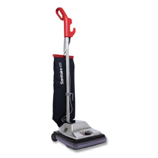 Picture of Tradition Quietclean Upright Vacuum Sc889a, 12" Cleaning Path, Gray/red/black