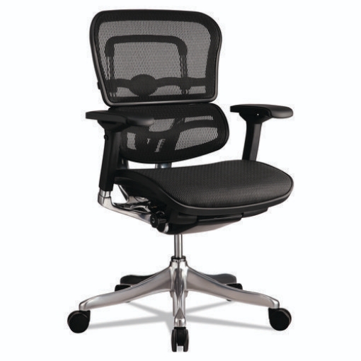 Picture of Ergohuman Elite Mid-Back Mesh Chair, Supports Up To 250 Lb, 18.11" To 21.65" Seat Height, Black