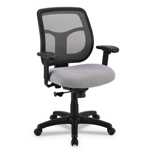 Picture of Apollo Mid-Back Mesh Chair, 18.1" To 21.7" Seat Height, Silver Seat, Silver Back, Black Base