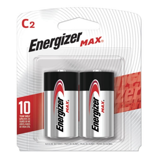 Picture of Max Alkaline C Batteries, 1.5 V, 2/pack