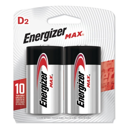 Picture of Max Alkaline D Batteries, 1.5 V, 2/pack