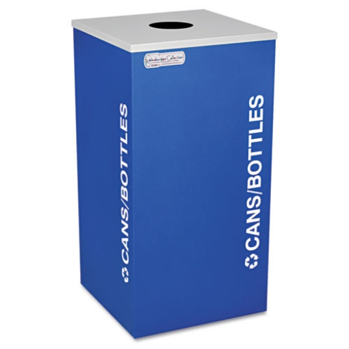 Picture of Kaleidoscope Collection Bottle/Can Recycling Receptacle, 24 gal, Steel, Royal Blue