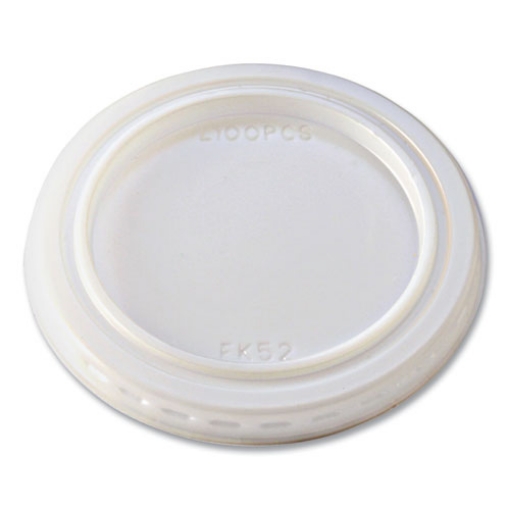 Picture of Portion Cup Lids, Fits 1 oz Squat Portion Cups, Clear, 125/Sleeve, 20 Sleeves/Carton