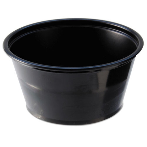 Picture of Portion Cups, 2 Oz, Black, 250/sleeve, 10 Sleeves/carton