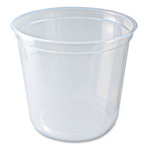 Picture of microwavable deli containers, 24 oz, 4.6 diameter x 4.1 h, clear, plastic, 500/carton