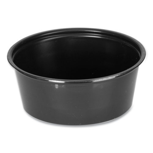 Picture of Portion Cups, 3.25 oz, Black, 250/Sleeve, 10 Sleeves/Carton