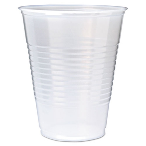 Picture of Rk Ribbed Cold Drink Cups, 12 Oz, Translucent, 50/sleeve, 20 Sleeves/carton