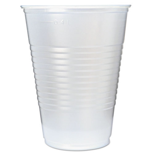 Picture of Rk Ribbed Cold Drink Cups, 16 Oz, Translucent, 50/sleeve, 20 Sleeves/carton